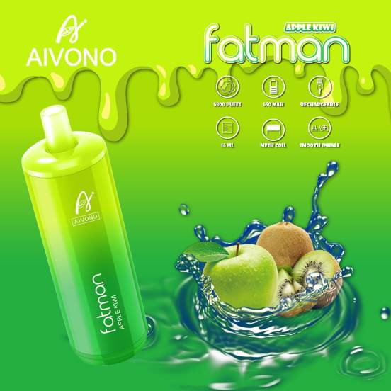 アップルキウイ Aivono FATMAN 6800 082231 | Aivono Vape Review